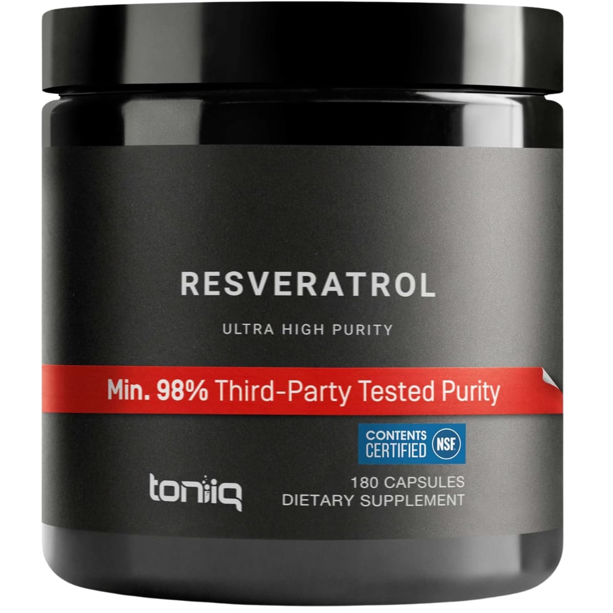 Frasco de Toniiq resveratrol 600 mg, 180 cápsulas vegetarianas