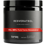 Frasco de Toniiq resveratrol 600 mg, 60 cápsulas vegetarianas