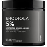 Frasco de suplemento Toniiq Rhodiola 600 mg 120 cápsulas