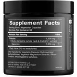 Tabla nutricional del suplemento Toniiq Tríbulos Terrestre 1300 mg 120 cápsulas