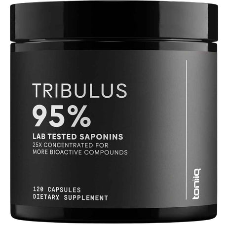 Frasco de suplemento Toniiq Tríbulos Terrestre 1300 mg 120 cápsulas