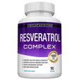 Frasco de suplemento Toplux Nutrition Complejo de Resveratrol 90 cápsulas