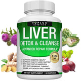 Frasco de suplemento Toplux Nutrition Desintoxicación Hepática 60 Cápsulas