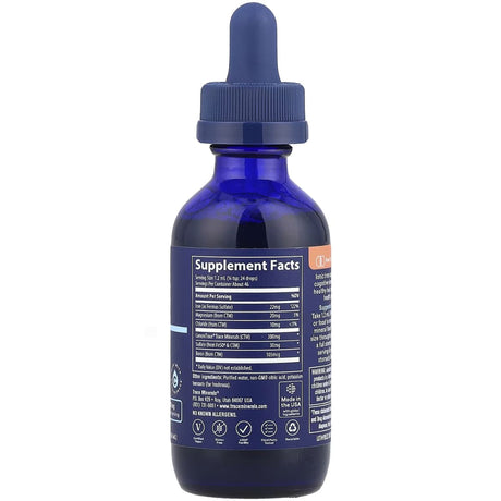 Tabla nutricional del suplemento Trace Minerals Hierro Iónico 22 mg 56 ml