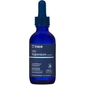 Frasco frontal de Trace Minerals magnesio iónico líquido, presentación de 59 ml.