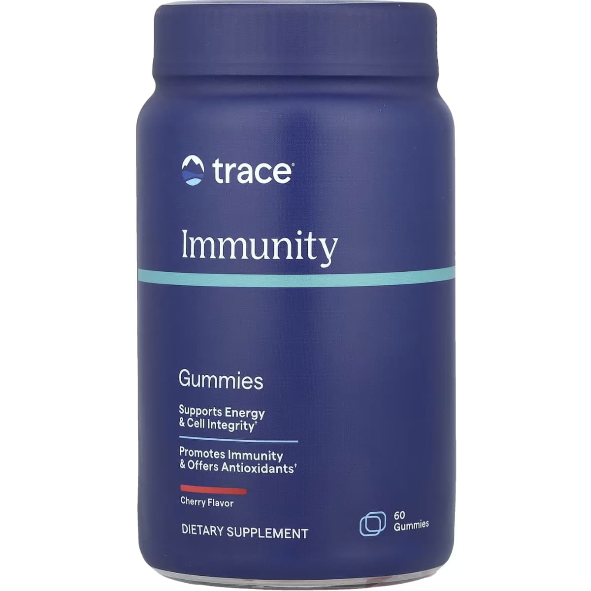 Frasco de suplemento Trace Vitamina C, Zinc y Vitamina D3 Cereza 60 gomitas