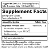 Purity Products Probiotic Super Pill™ Fórmula 3 en 1 Equilibrio Digestivo 13 Mil Millones CFU - 30 Cápsulas Vegetarianas - Tabla Nutricional - Haz Tu Pedido
