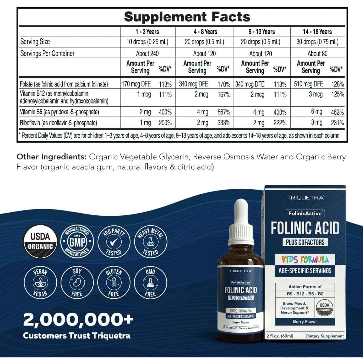 Información del suplemento de Triquetra ácido folínico infantil en gotas 60 mL