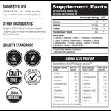 Tabla nutricional del suplemento TRIQUETRA Aminoácidos Esenciales 360 tabletas