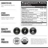 Tabla nutricional del suplemento Triquetra Hierro 90 cápsulas