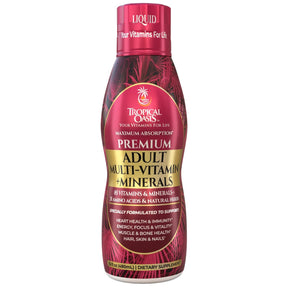 Frasco de suplemento Tropical Oasis Multivitamínico y Minerales para Adultos 480 mL