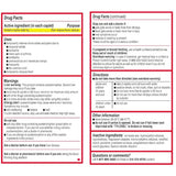 Tabla nutricional del suplemento Tylenol 8HR 650 mg Acetaminofén 100 comprimidos recubiertos