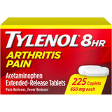 Frasco de suplemento Tylenol Acetaminofén 650 mg Liberación Prolongada 225 comprimidos