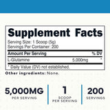 Tabla nutricional del suplemento Type Zero L-Glutamina 2.2 libras