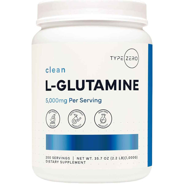 Frasco de suplemento Type Zero L-Glutamina 2.2 libras