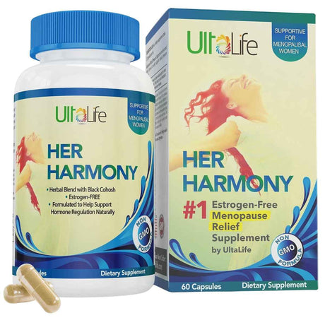 UltaLife Her Harmony fórmula femenina 60 cápsulas frasco con etiqueta