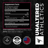 Tabla nutricional del suplemento UNALTERED CLA 2400 mg 90 cápsulas blandas