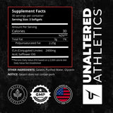 Tabla nutricional del suplemento UNALTERED CLA Ácido Linoleico 90 cápsulas blandas