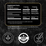 Tabla nutricional del suplemento UNALTERED Glucomanano 120 cápsulas