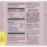 Tabla nutricional del suplemento Sunwarrior Creatina para Mujeres sabor Yuzu Coco 400g