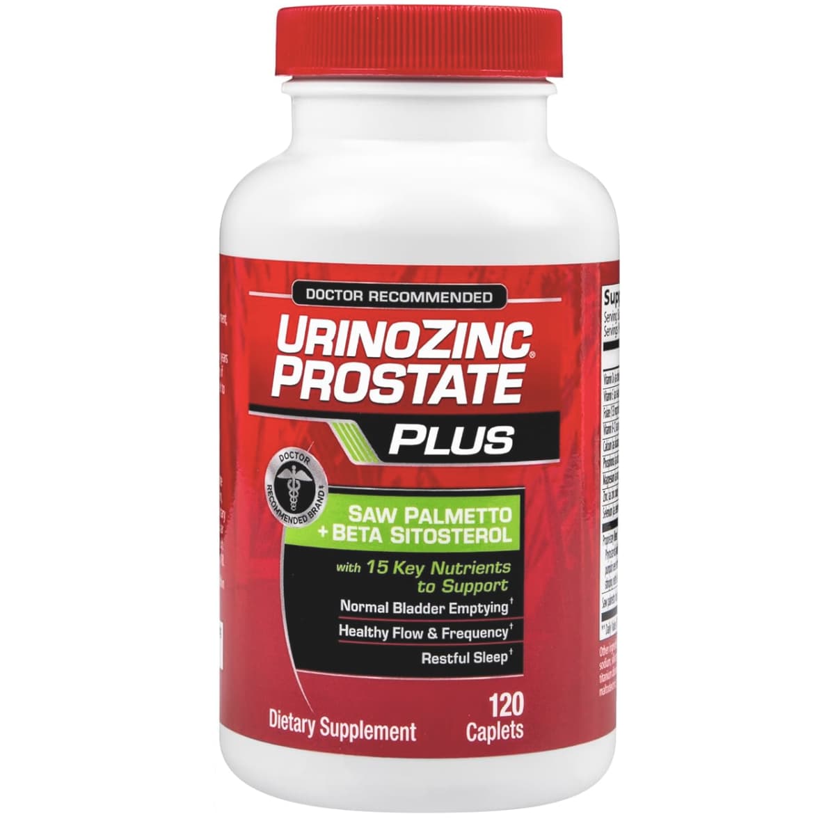 Frasco de suplemento Urinozinc Saw Palmetto + Beta Sitosterol 120 com