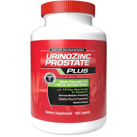 Frasco de suplemento Urinozinc Saw Palmetto + Beta Sitosterol 180 comprimidos