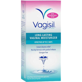 Caja de hidratante vaginal interno Vagisil con ácido hialurónico 8 aplicadores