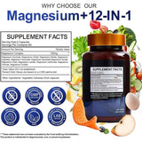 Información del suplemento de Vccvaa complejo de magnesio 12 en 1, con 700 mg por porción.