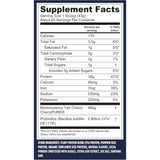 Tabla nutricional del suplemento Vega Proteína Vegana Performance sabor Moca 4 lb