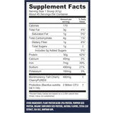 Tabla nutricional del suplemento Vega Proteína Vegana Performance sabor Vainilla 4 lb
