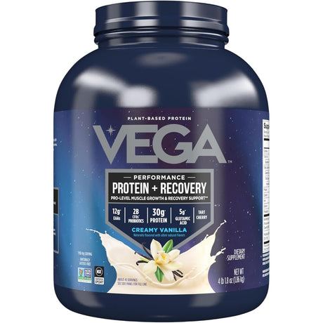 Frasco de suplemento Vega Proteína Vegana Performance sabor Vainilla 4 l