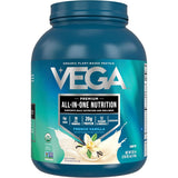 Frasco de suplemento Vega Proteína Vegana Todo-en-Uno Vainilla Francesa 1500 g