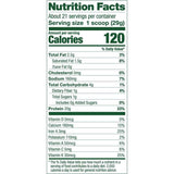 Tabla nutricional del suplemento Vega Proteína y Vegetales 522g polvo