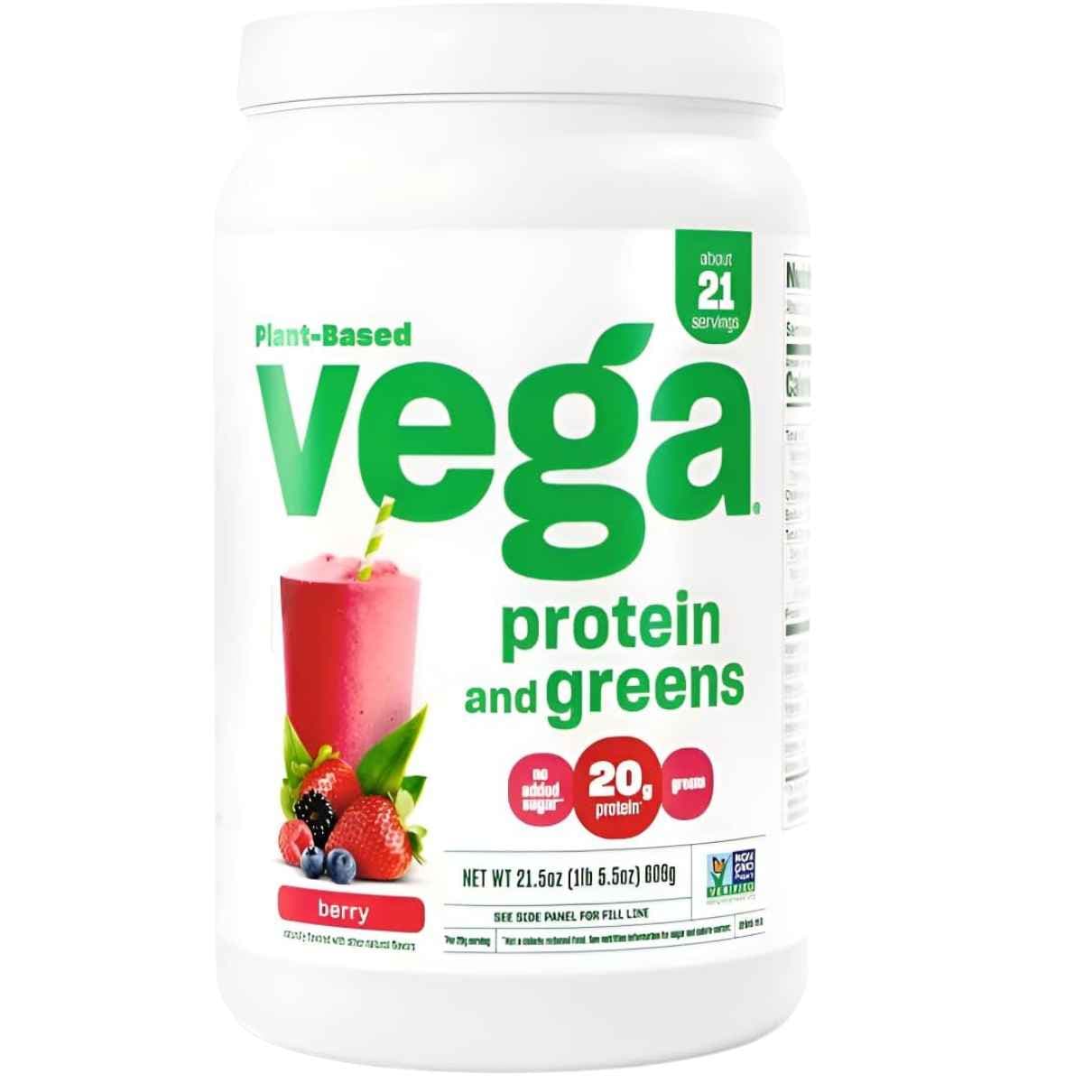 Envase de suplemento Vega Proteína y Vegetales 609g polvo