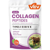 Frasco de suplemento VEV Complejo de Colágeno Multi polvo 2 lb