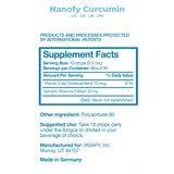 Tabla nutricional del suplemento Vidafy Curcumina Nanificada 15 ml