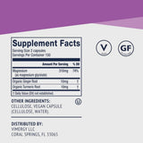 Tabla nutricional del suplemento Vimergy Glicinato de Magnesio 300 cápsulas