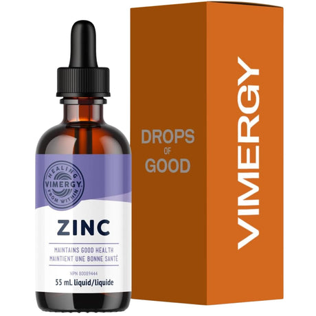 Frasco de suplemento Vimergy Sulfato de Zinc Orgánico Líquido 55 mL