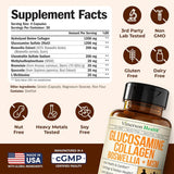 Tabla nutricional del suplemento Vimerson Health Glucosamina, Condroitina, MSM y Colágeno 120 cápsulas