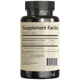 Tabla nutricional del suplemento Vinatura Dihidroberberina con Canela de Ceilán 500 mg 30 cápsulas
