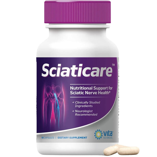 Frasco de suplemento Vita Sciences Ácido Alfa Lipoico Sciaticare 60 cápsulas