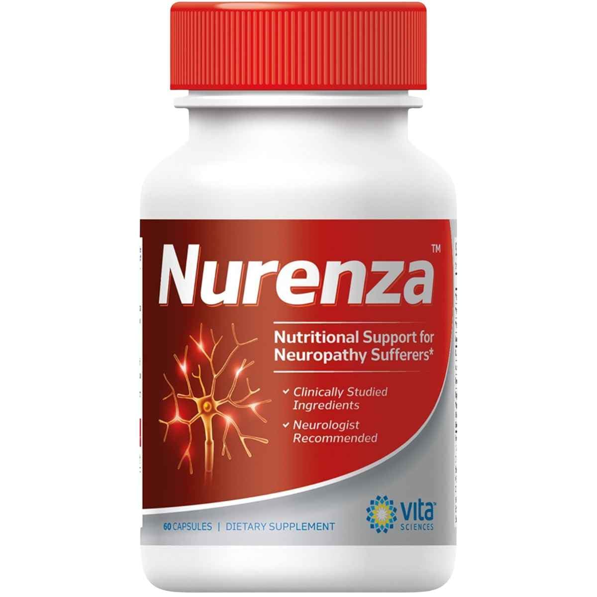 Frasco de suplemento Vita Sciences Nurenza R-Alpha Lipoic Acid 60 cápsulas