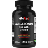 Frasco de suplemento Vitabod Melatonina con Vitamina B6 Cítrico 30 mg 240 tabletas