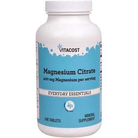 Frasco de suplemento Vitacost Citrato de Magnesio 400 mg de 240 tabletas