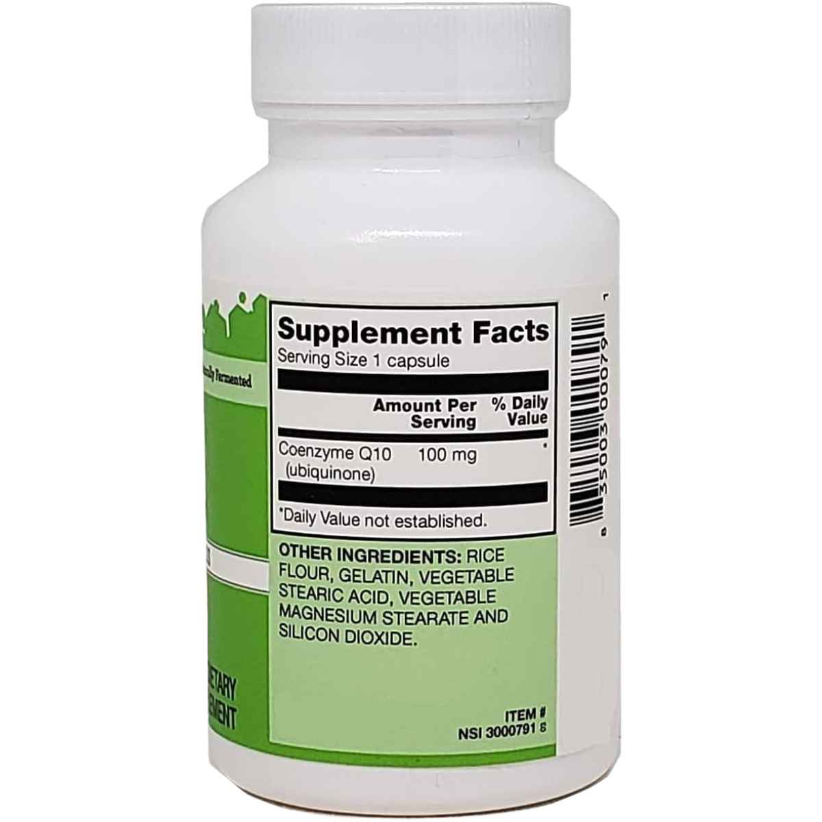 Tabla nutricional del suplemento Vitacost Coenzima Q10 100 mg 60 Cápsulas