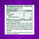 Tabla nutricional del suplemento Vitafusion Biotina 5000 mcg 100 gomitas