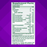 Tabla nutricional del suplemento Vitafusion Cabello Piel y Uñas 135 gomitas