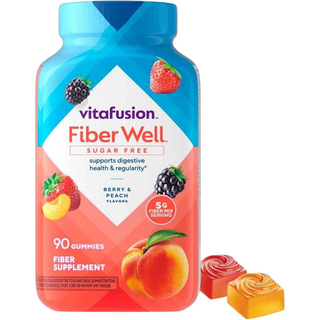 Frasco de suplemento Vitafusion Fibra para el Bienestar 90 gomitas