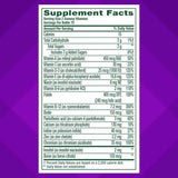 Tabla nutricional del suplemento Vitafusion Multivitamínico para Mujeres Sabor a Bayas 150 gomitas