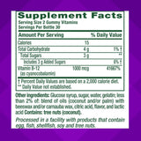 Tabla nutricional del suplemento Vitafusion Vitamina B12 1000 mcg 60 gomitas